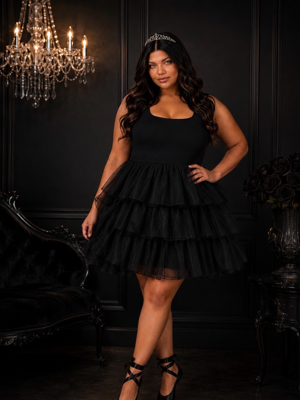 TORRID Black Tiered Tulle Tutu Mini Dress